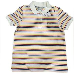 NWT kids LACOSTE short sleeve striped shirt size 10 KIDS GETS AN EXTRA PIECE